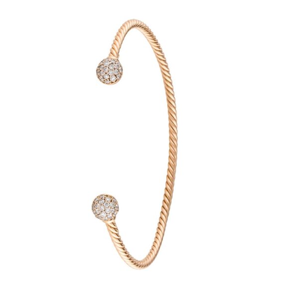 DAVID YURMAN 18K 750 YELLOW GOLD DIAMOND 0.82CTW  SOLARI CABLESPIRA® BRACELET - Picture 1 of 11